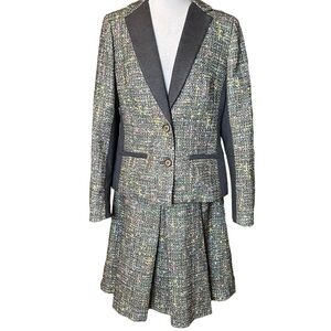 Trina Turk Multicolored 2 Piece Tweed Suit. Size 10